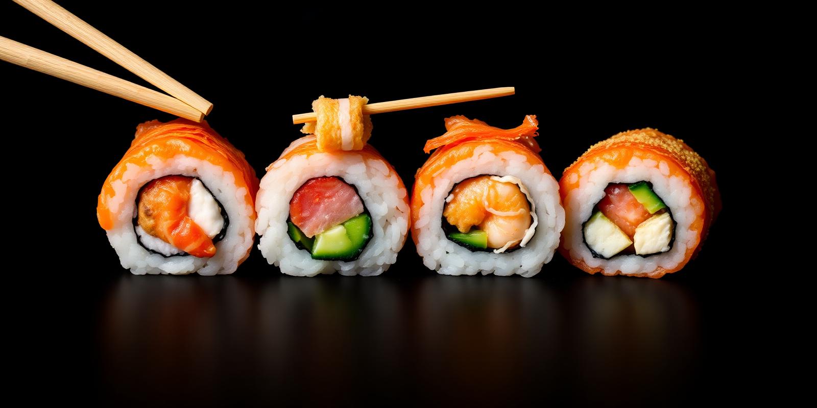 Row of sushi rolls